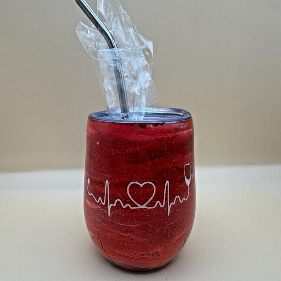 ICU Nurse Essential Worker Stethoscope AED Doctor Wine Cup Coworker Gift - Picture 2 of 10